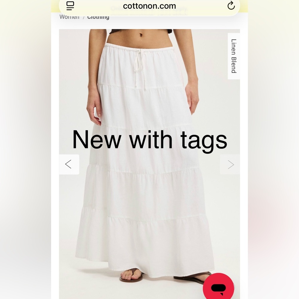 Cotton on white maxi skirt